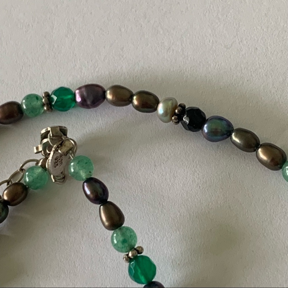Sajen Natural Beaded Necklace Beads Pearls Pearl Gemstone Stone 925 Sterling - Picture 4 of 8